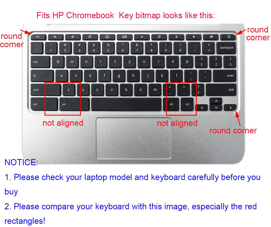 YYubao Keyboard Protective Skin Compatible HP Chromebook x360 11.6", HP Chromebook 11 G2 G3 G4, G5, G6 EE, HP Chromebook 14" G3 G4 G2 14-X 14-AK 14-CA Series (NOT Fit HP Chromebook G5 EE) (Ombre Pink)